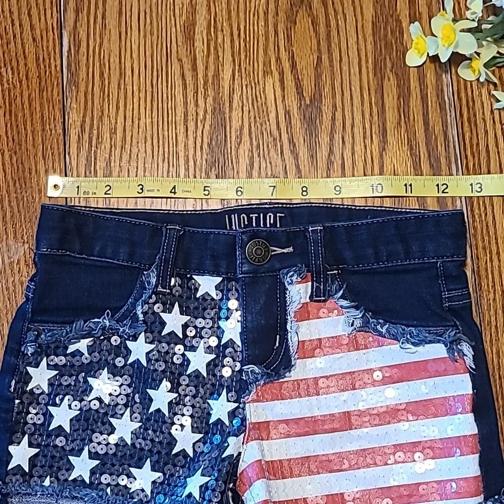 Justice Patriotic Denim Shorts
